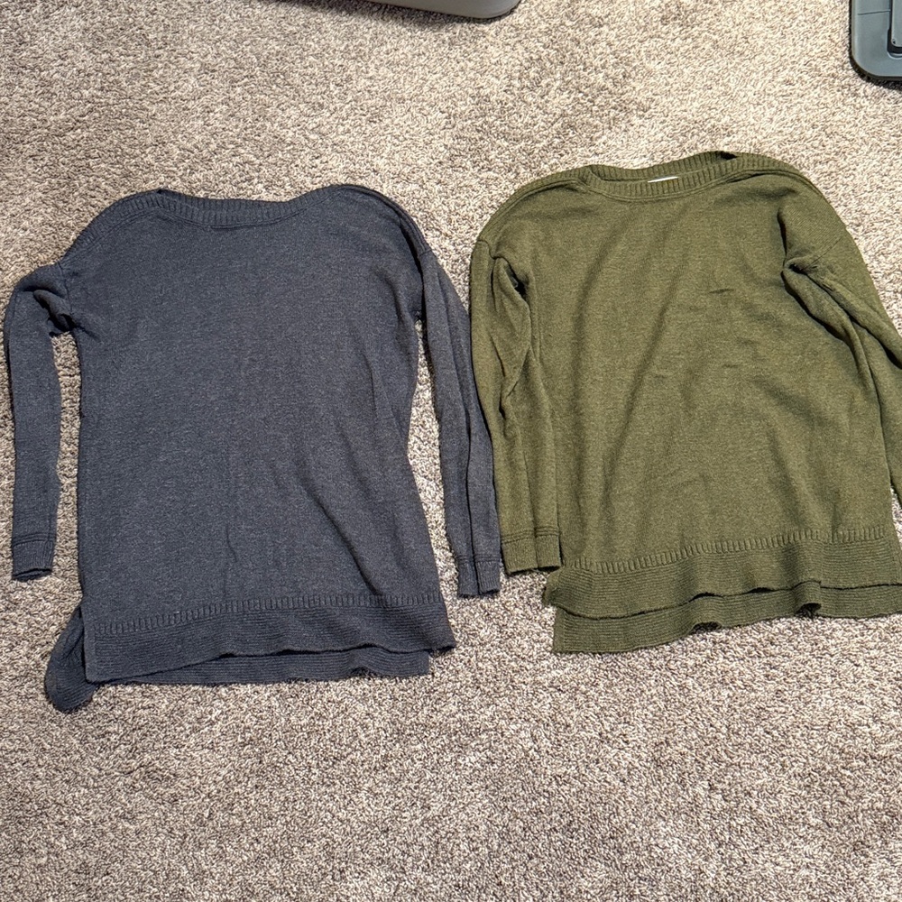 Old Navy Charcoal Sweater and Hunter Green sweater